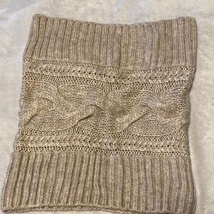 Tristan Cable Knit Scarf tube in Beige